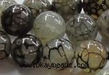 CAG239 15.5 inches round 18mm dragon veins agate gemstone beads