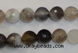 CAG2423 15.5 inches 10mm faceted round Chinese botswana agate beads