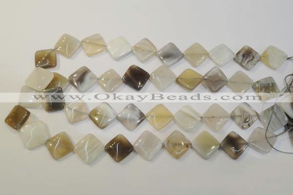 CAG2458 15.5 inches 16*16mm diamond Chinese botswana agate beads