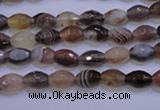 CAG2755 15.5 inches 5*8mm faceted rice botswana agate beads wholesale