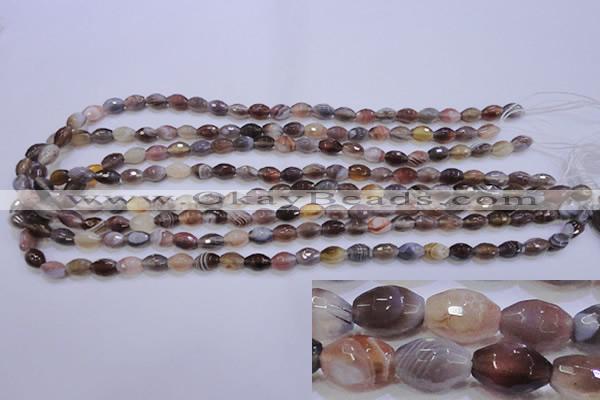 CAG2755 15.5 inches 5*8mm faceted rice botswana agate beads wholesale