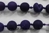 CAG2800 15.5 inches 10mm round matte druzy agate beads whholesale