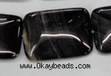 CAG2958 15.5 inches 22*30mm rectangle black line agate beads