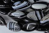 CAG3016 15.5 inches 10*20mm marquise black line agate beads