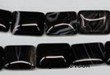 CAG3022 15.5 inches 12*16mm rectangle black line agate beads