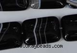 CAG3025 15.5 inches 18*25mm rectangle black line agate beads