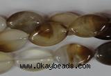 CAG3140 15.5 inches 12*20mm marquise brown line agate beads