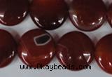 CAG3189 15.5 inches 18mm flat round red line agate beads