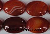 CAG3196 15.5 inches 18*25mm oval red line agate beads