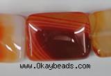 CAG3257 15.5 inches 22*30mm rectangle red line agate beads