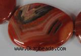 CAG3270 15.5 inches 28*40mm freeform red line agate beads