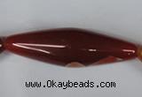 CAG3278 15.5 inches 20*60mm rice red line agate beads