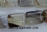 CAG3344 15.5 inches 15*20mm rectangle natural grey agate beads