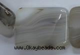 CAG3348 15.5 inches 30*40mm rectangle natural grey agate beads