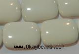 CAG3441 15.5 inches 18*25mm rectangle white agate gemstone beads