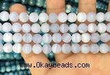 CAG3583 15.5 inches 8mm round matte blue lace agate beads