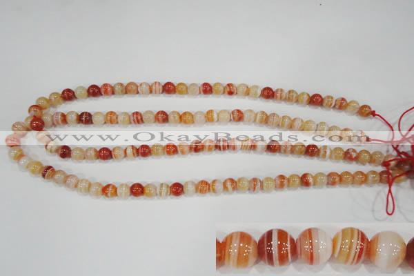 CAG3587 15.5 inches 8mm round red line agate beads wholesale