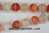 CAG3588 15.5 inches 10mm round red line agate beads wholesale