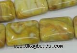 CAG3624 15.5 inches 18*25mm rectangle yellow crazy lace agate beads