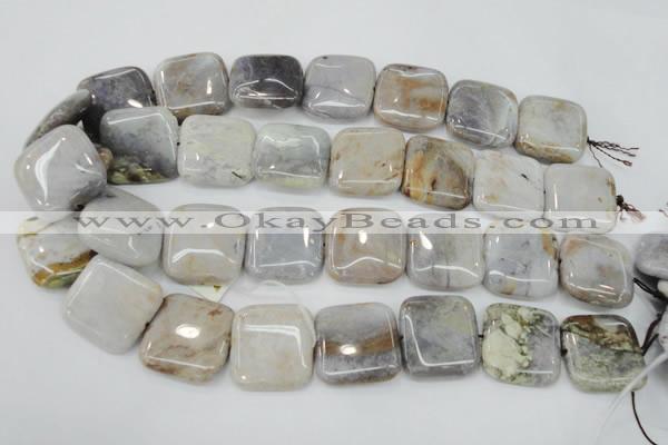 CAG3655 15.5 inches 25*25mm square ocean agate gemstone beads