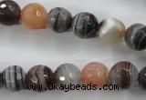 CAG3693 15.5 inches 10mm faceted round botswana agate beads wholesale