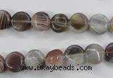 CAG3712 15.5 inches 10mm flat round botswana agate beads wholesale