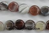 CAG3713 15.5 inches 12mm flat round botswana agate beads wholesale