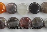 CAG3714 15.5 inches 14mm flat round botswana agate beads wholesale