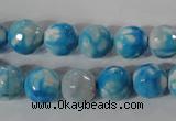 CAG3873 15.5 inches 10mm faceted round fire crackle agate beads