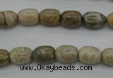 CAG3888 15.5 inches 8*12mm drum chrysanthemum agate beads