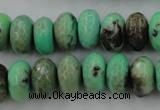 CAG3915 15.5 inches 8*14mm faceted rondelle green grass agate beads