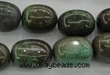 CAG3927 15.5 inches 14*19mm nuggets green grass agate beads