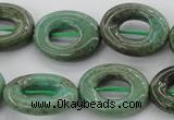 CAG3945 15.5 inches 13*18mm oval donut green grass agate beads