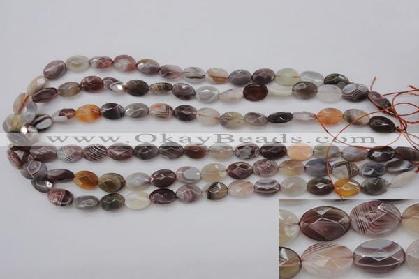 CAG3990 15.5 inches 8*12mm faceted oval botswana agate gemstone beads