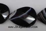 CAG4030 15.5 inches 15*20mm faceted flat teardrop black agate beads