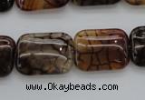 CAG4055 15.5 inches 15*20mm rectangle dragon veins agate beads