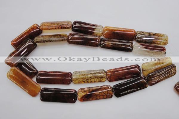 CAG4056 15.5 inches 15*38mm rectangle dragon veins agate beads