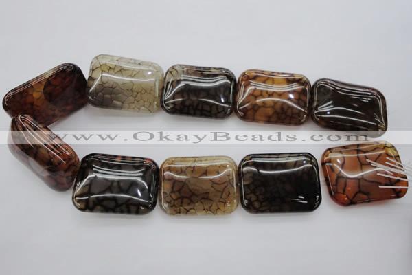 CAG4058 15.5 inches 30*38mm rectangle dragon veins agate beads