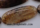 CAG4075 15.5 inches 20*50mm oval dragon veins agate beads