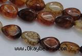 CAG4078 15.5 inches 6*8mm flat teardrop dragon veins agate beads