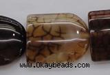 CAG4092 15.5 inches 25*30mm peltate dragon veins agate beads