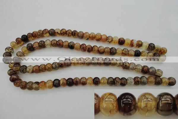 CAG4118 15.5 inches 7*10mm rondelle dragon veins agate beads