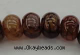 CAG4120 15.5 inches 12*16mm rondelle dragon veins agate beads