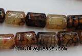 CAG4133 15.5 inches 10*14mm tube dragon veins agate beads