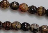 CAG4141 15.5 inches 8*8mm pumpkin dragon veins agate beads