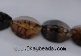 CAG4158 15.5 inches 10*14mm trihedron dragon veins agate beads