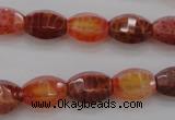 CAG4172 15.5 inches 9*14mm faceted hexahedron natural fire agate beads