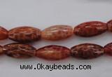 CAG4195 15.5 inches 8*16mm faceted rice natural fire agate beads