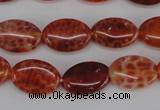 CAG4211 15.5 inches 8*12mm oval natural fire agate beads