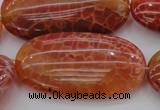 CAG4220 15.5 inches 25*50mm oval natural fire agate beads